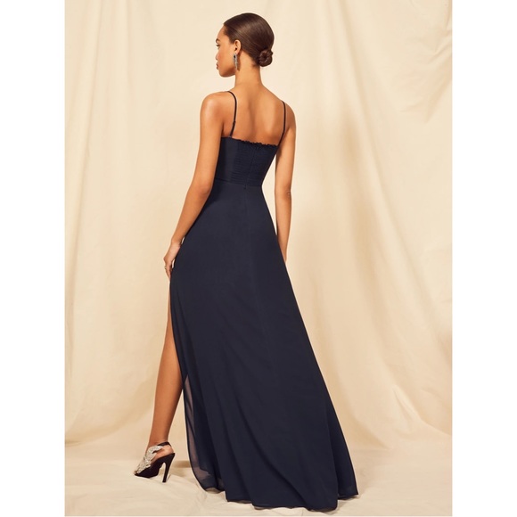 NWT Reformation Ingrid Dress in Navy Size 8 - Picture 3 of 6